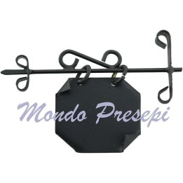 Insegna 6,5 cm con targa cm 3x2,5 in metallo