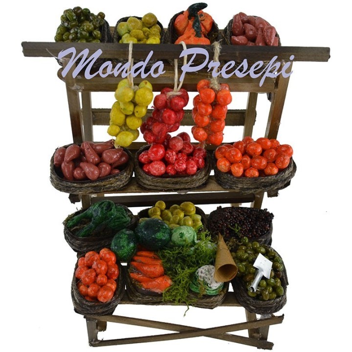 Banco con frutta e verdura cm 12x13x16 h.
