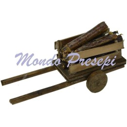 Carro con leña cm 9,5x3,5x4 h.