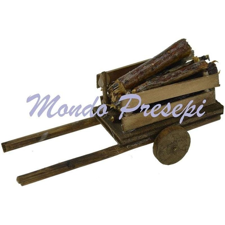 Carro con leña cm 9,5x3,5x4 h.