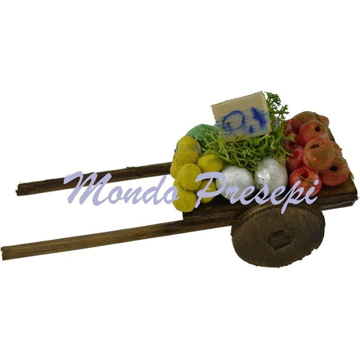 Carretto in legno con frutta-verdura
