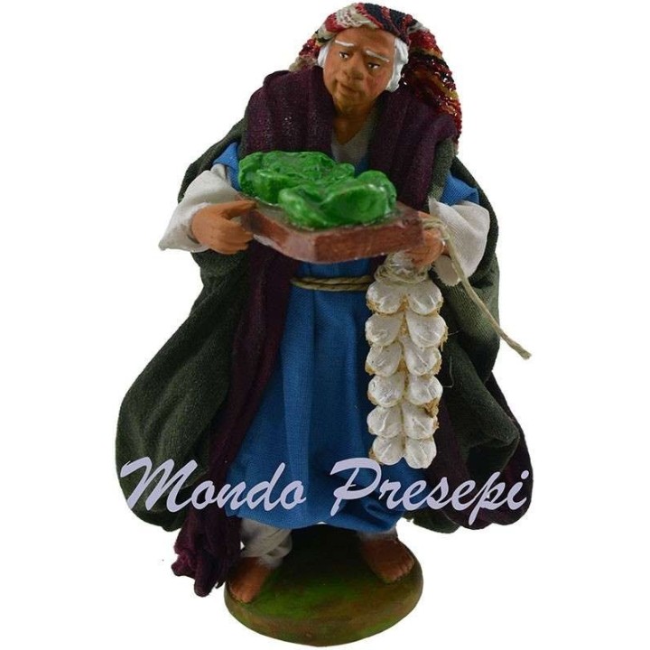 Hombre con verduras y cabeza de ajo cm 12 Lux