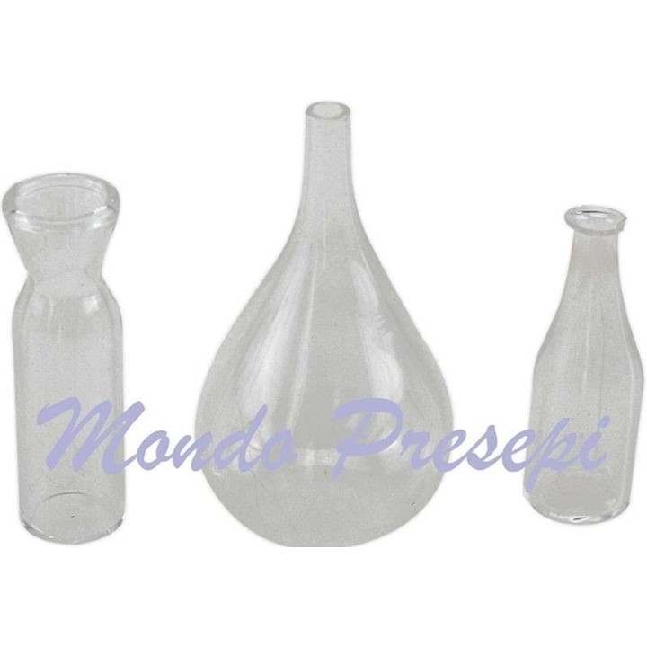 Conjunto de botella, garrafa y cuarto en vidrio -Accesorios