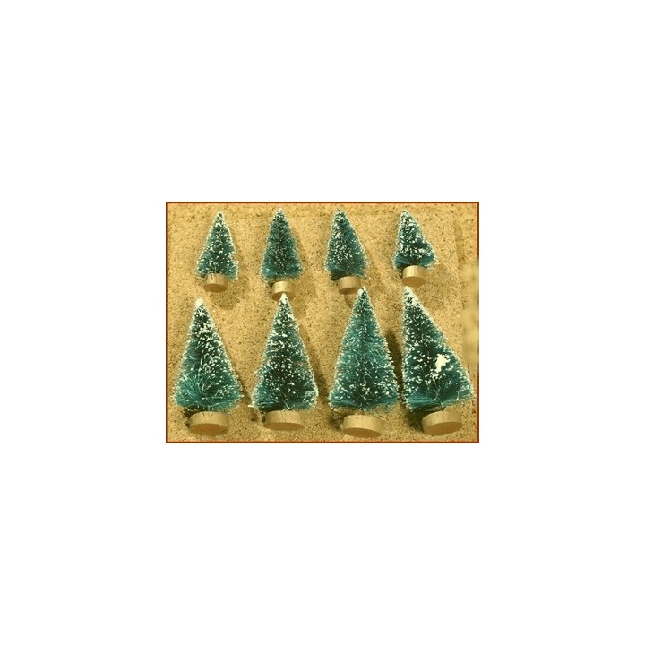 Set of 8 pine trees 8 and 4 cm - Cod. 