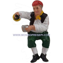 Bevitore con fiasco e bicchiere 10 cm Euromarchi