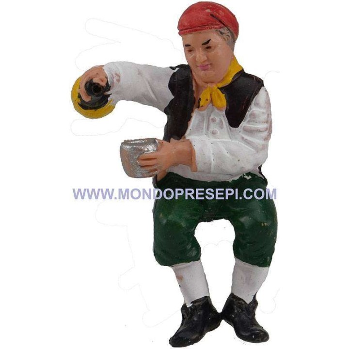 Bevitore con fiasco e bicchiere 10 cm Euromarchi