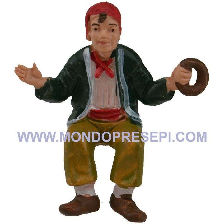Uomo seduto con ciambella 7 cm Euromarchi