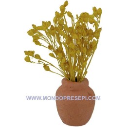 Vaso in terracotta con fiori gialli