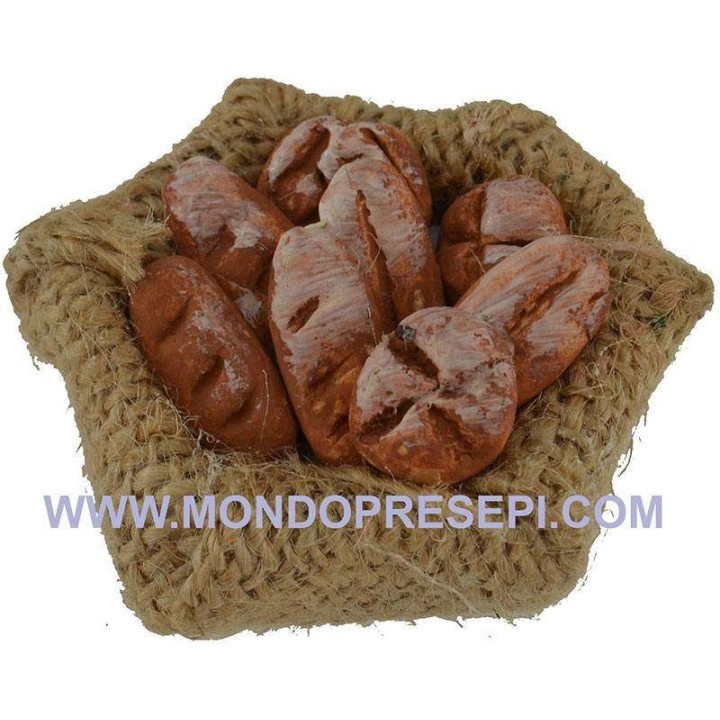 Cesto juta basso con pane