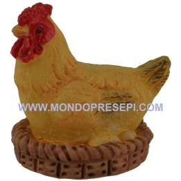 Hen in basket, ø 3,3 cm