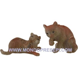 Set 2 gatti in resina 2-3 cm