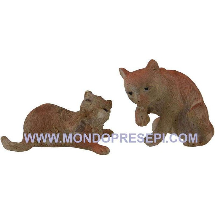Set 2 gatti in resina 2-3 cm