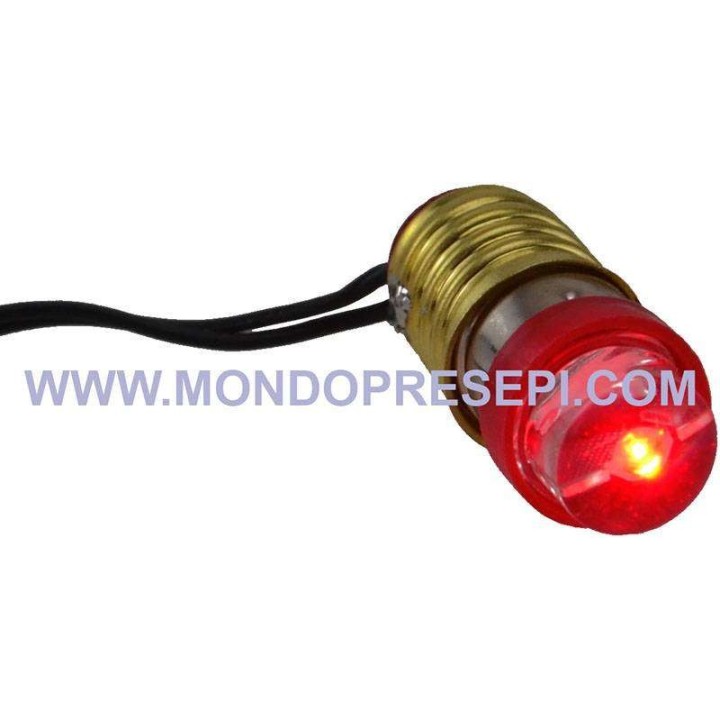 Led E10 rosso con portalampade e spinetta