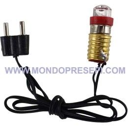 LED E10 rojo con portalámparas y clavija