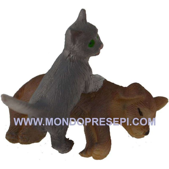 Cane e gatto cm 3