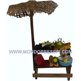 Banco de pescado con sombrilla cm 8x5x5 h.