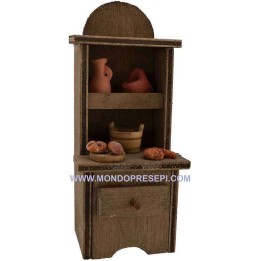 Credenza con anfore e pane