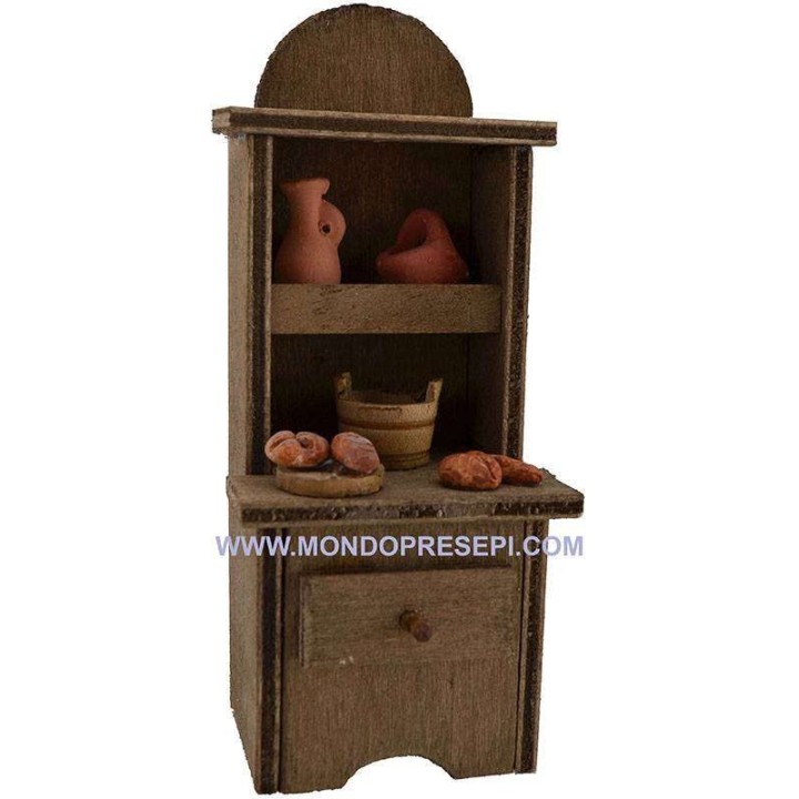 Credenza con anfore e pane