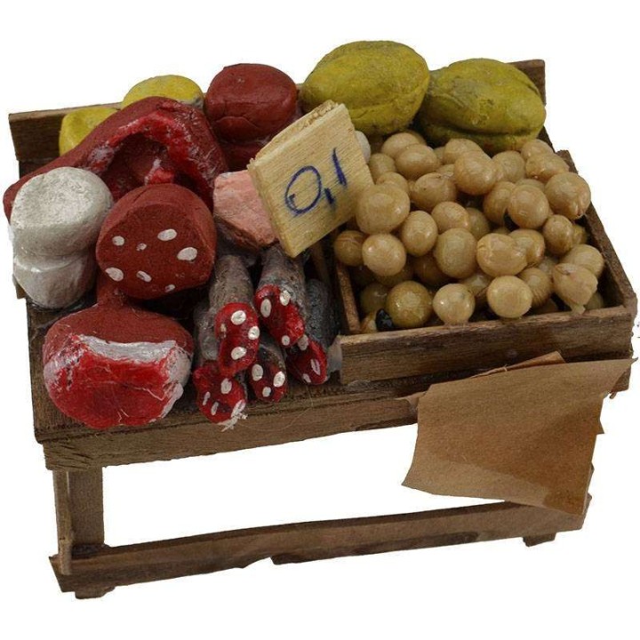 Counter with cold cuts and cheeses cm 9x6x4,5 h.