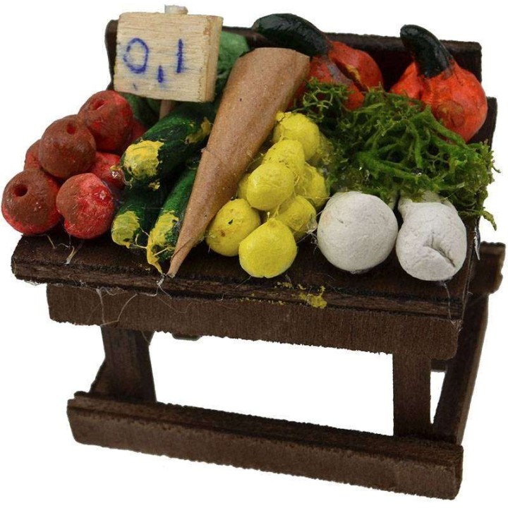Banco de frutas y verduras de 6x5x4,5 cm h.