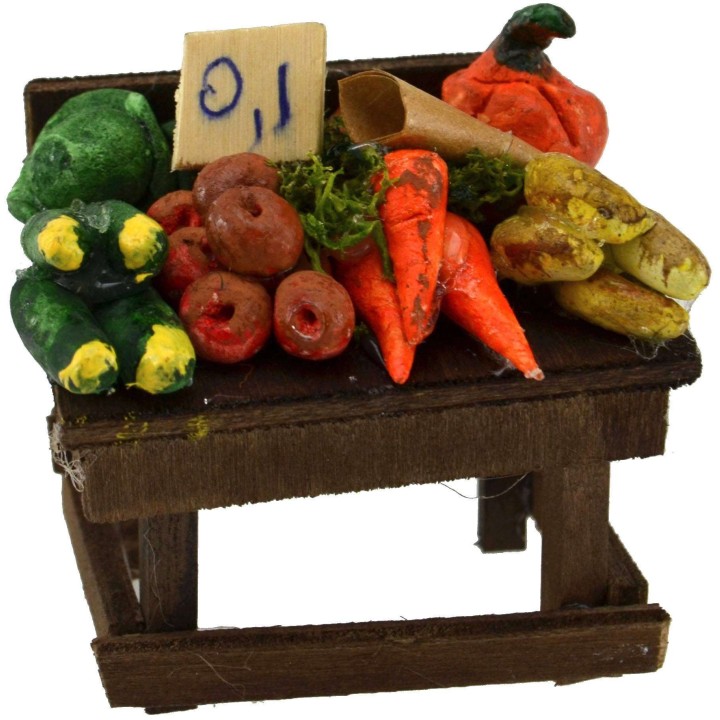 Banco de frutas y verduras de 6x5x4,5 cm h.
