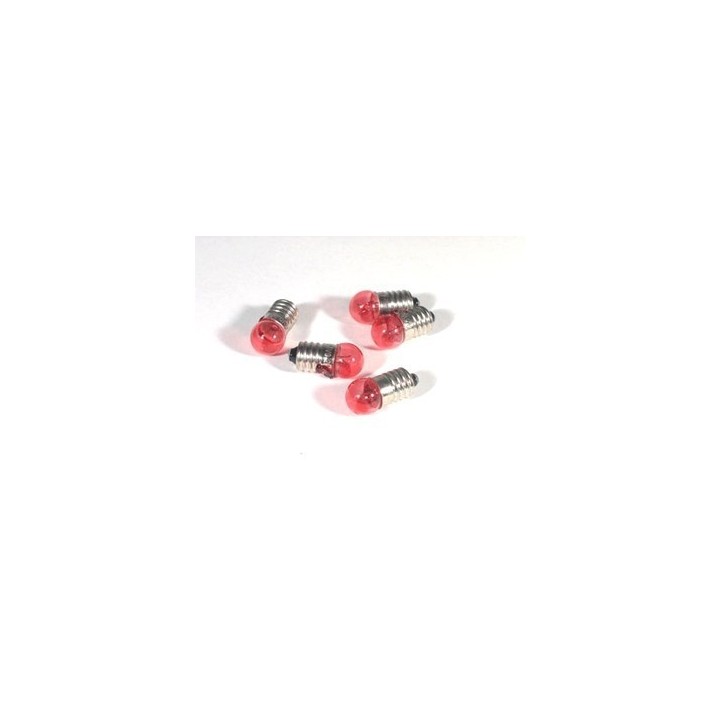 Busta 5 lampadine rosse att. E10 - Cod. 