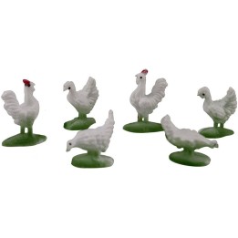 Set of 6 hens 1.5 cm