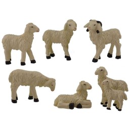 Set of 6 resin sheep for statues h. 