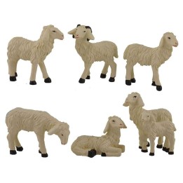Set of 6 resin sheep for statues h. 
