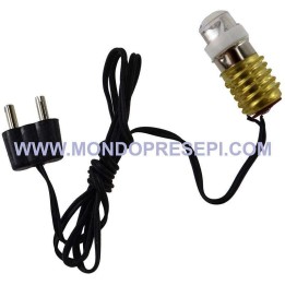 Led E10 Warm white light with lamp holder and plug