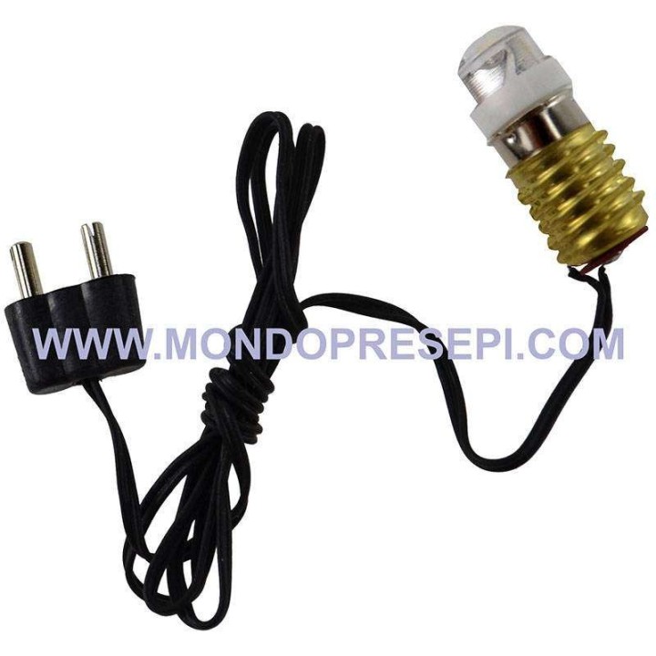 Led E10 Bianco luce caldo con portalampade e spinetta