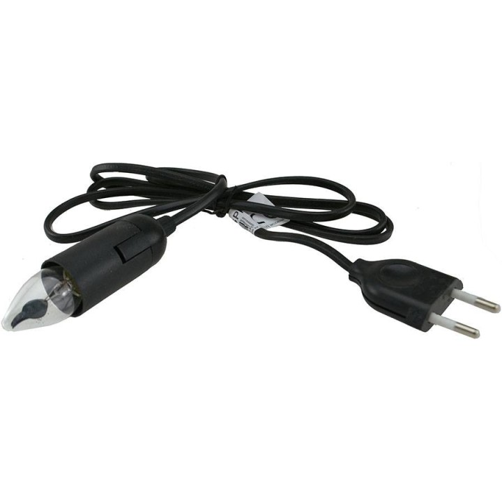 Lamp holder with cable and plug + lamp fire 5 cm Art. 