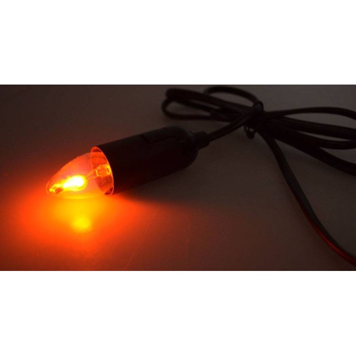 Portalampade con cavo e spina + lampada fuoco presepe cm 5 -