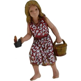 Bambina con cesto e candela serie 10 cm Landi Moranduzzo