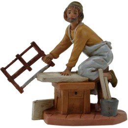 Carpintero con sierra 12 cm Fontanini -estatuas de belén