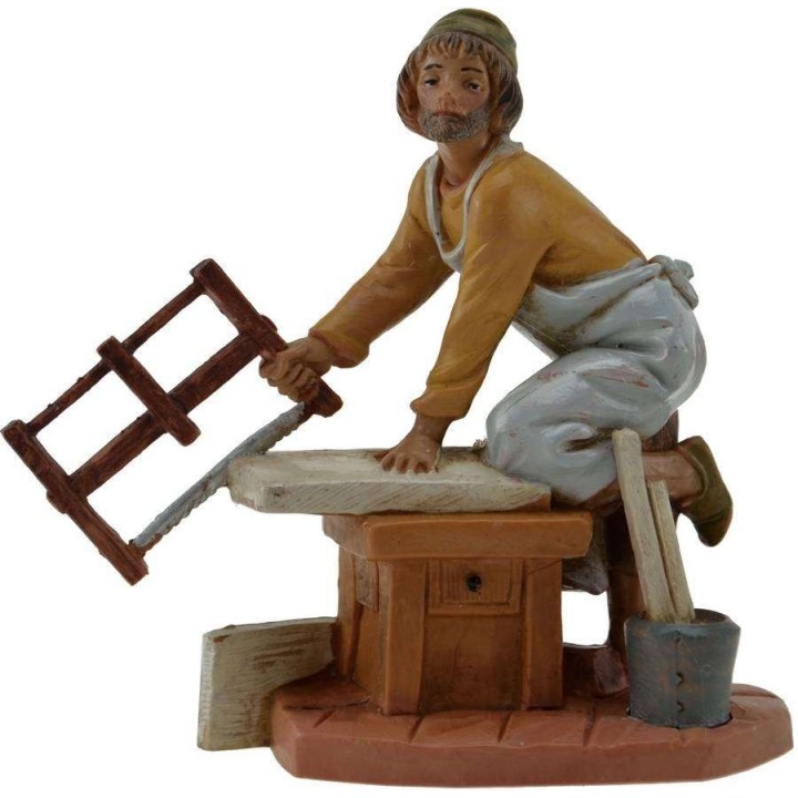 Carpintero con sierra 12 cm Fontanini -estatuas de belén
