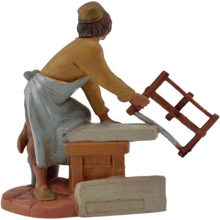 Carpintero con sierra 12 cm Fontanini -estatuas de belén