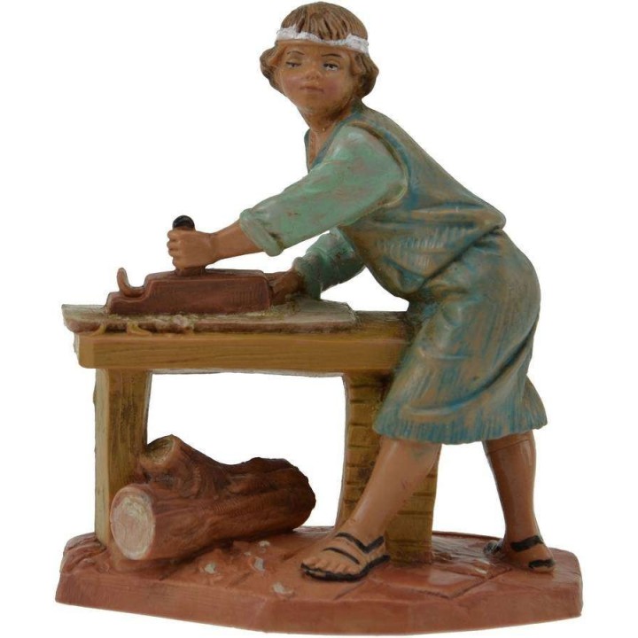 Carpenter boy planing 12 cm Fontanini