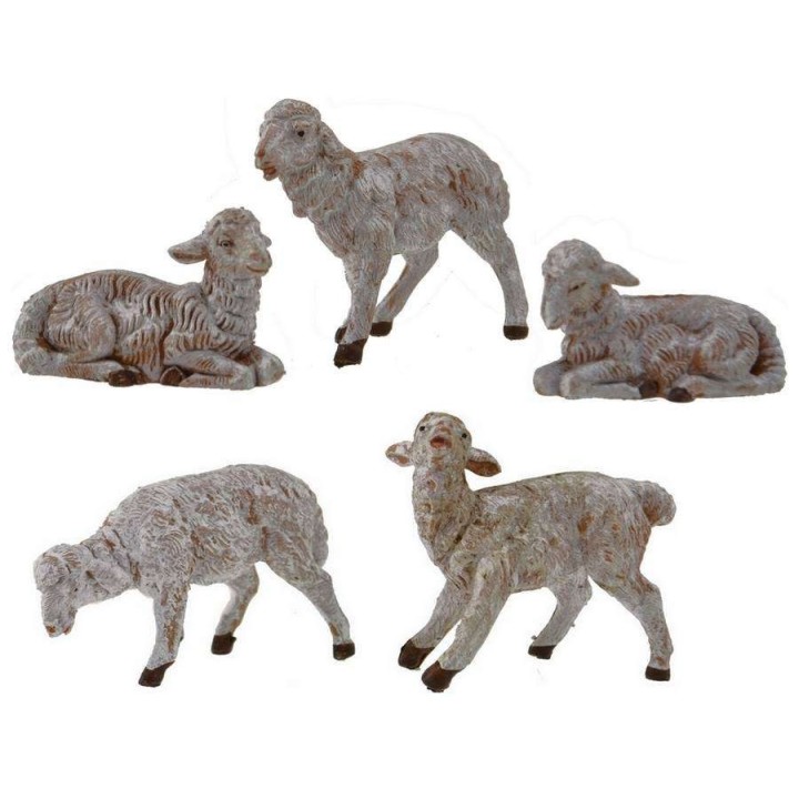 Set 5 pecore Fontanini per statue cm 12